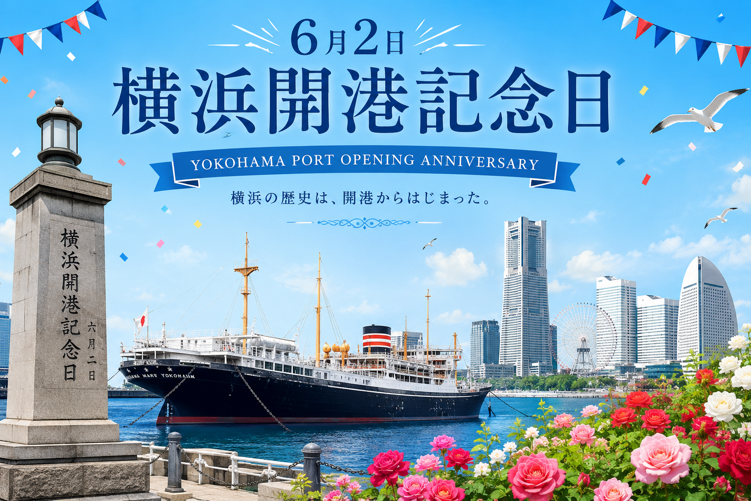 今日は横浜の開港記念日